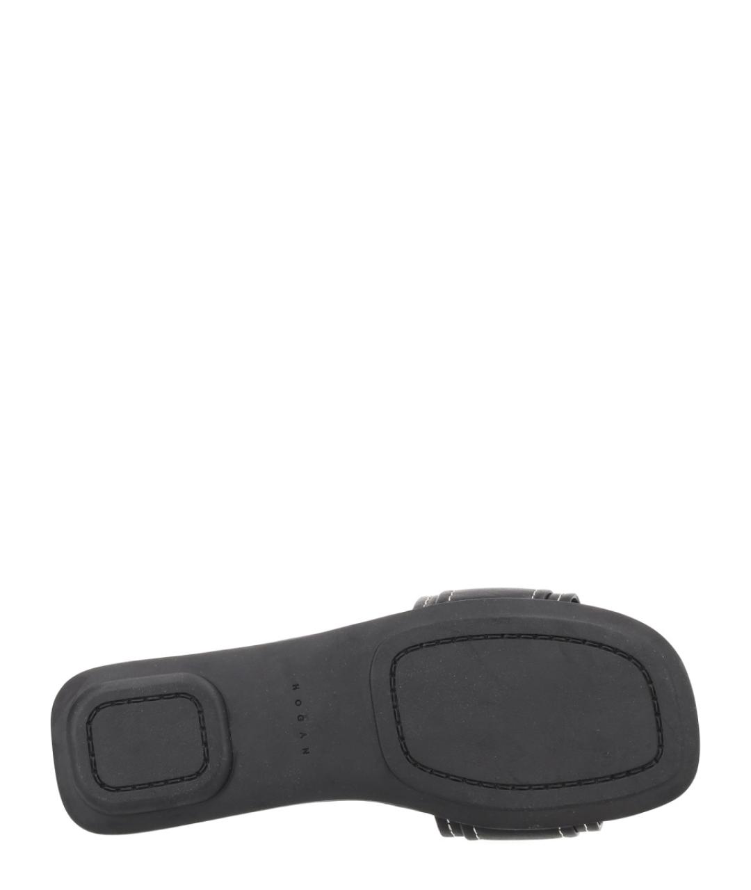 HOGAN Черные кожаные сандалии, фото 6