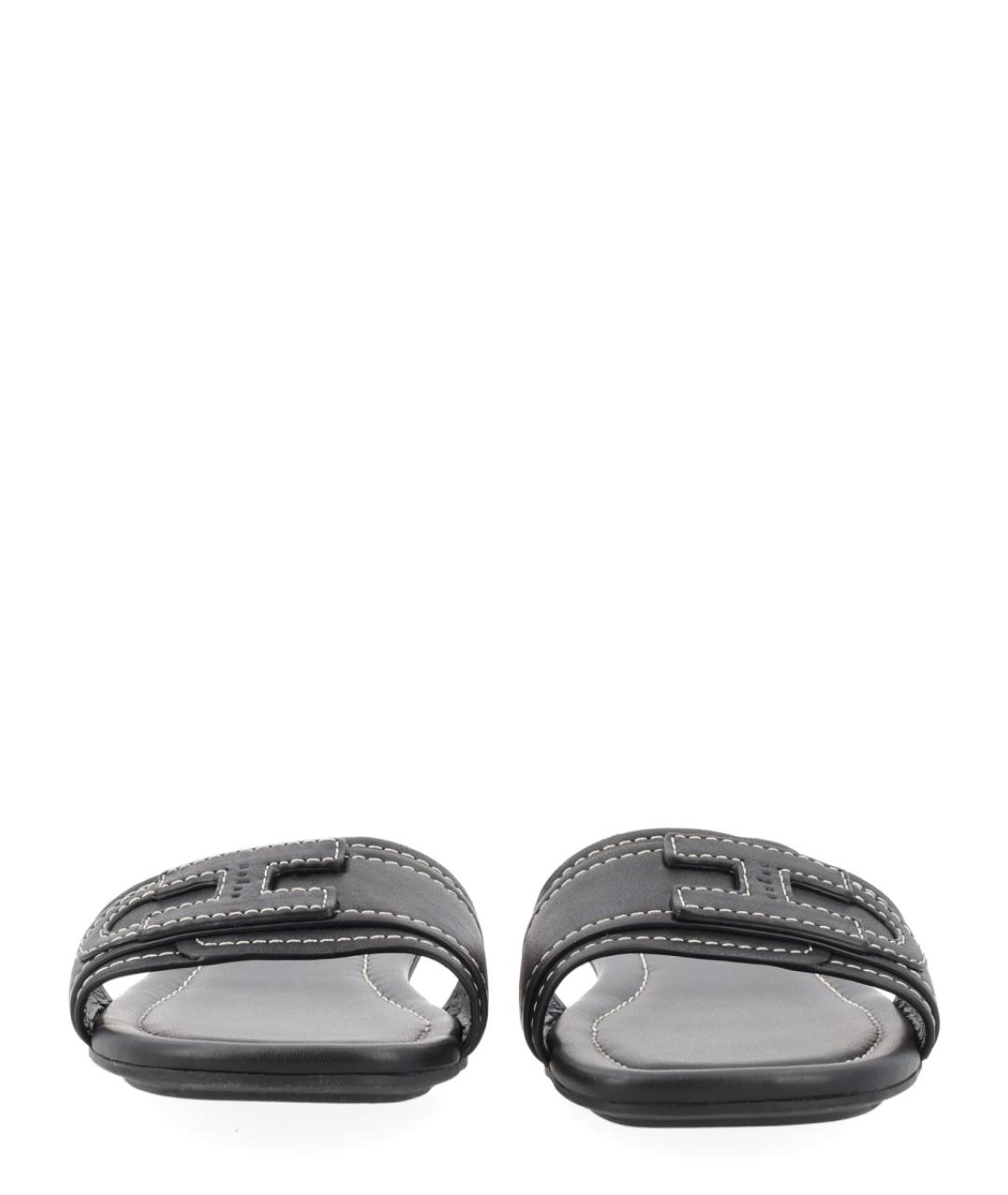 HOGAN Черные кожаные сандалии, фото 3