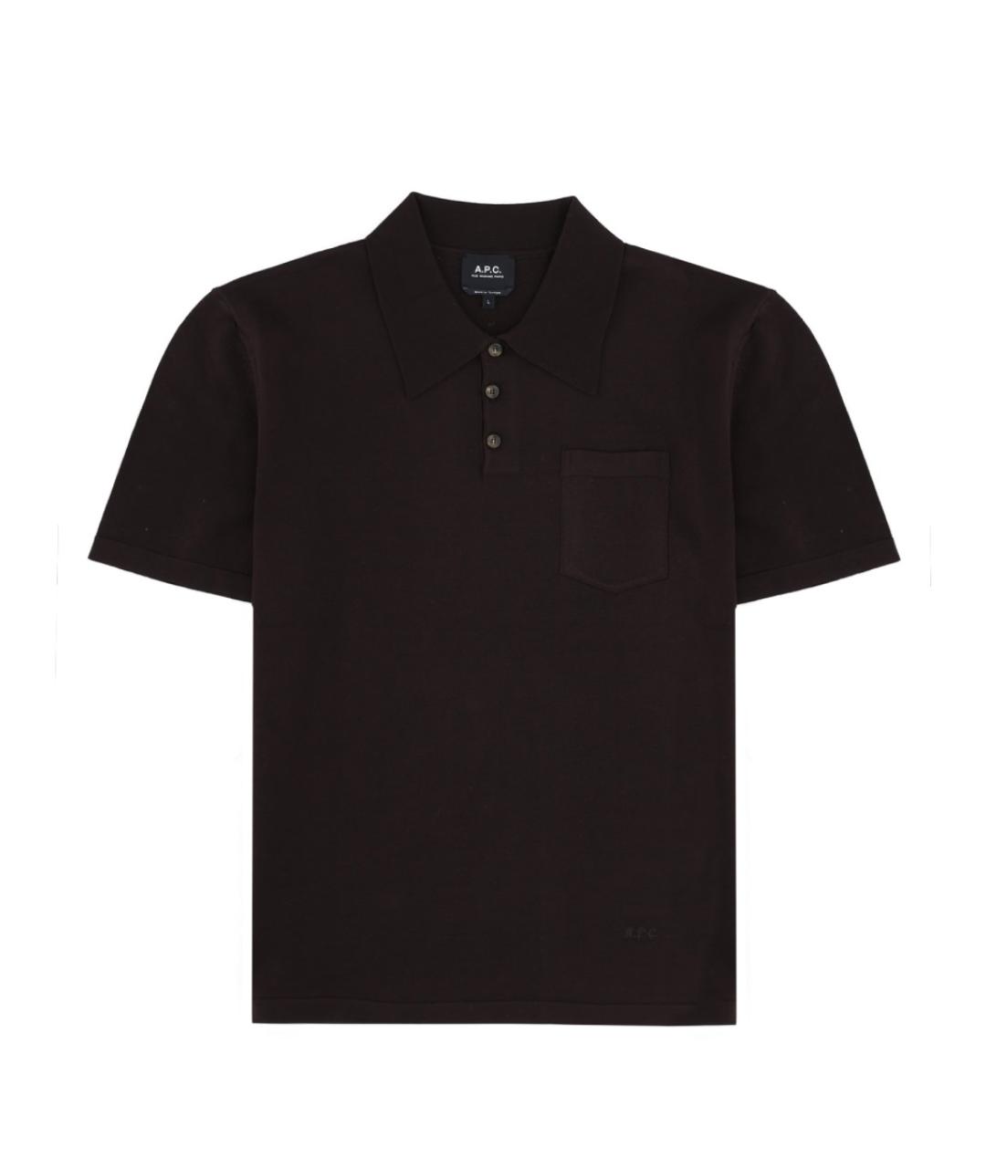 A.P.C. Коричневое хлопковое поло с коротким рукавом, фото 1