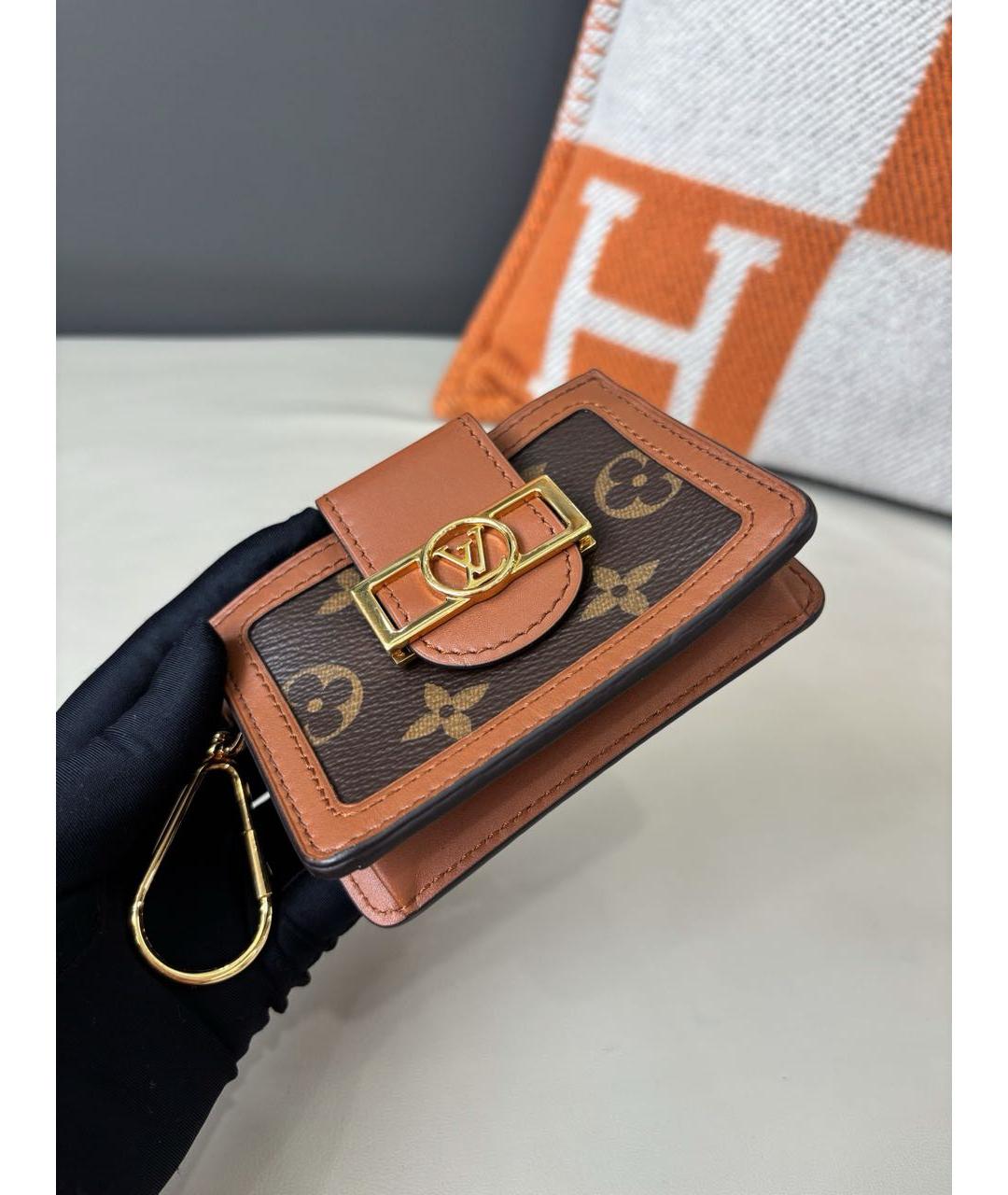 LOUIS VUITTON Коричневый кожаный кошелек, фото 5