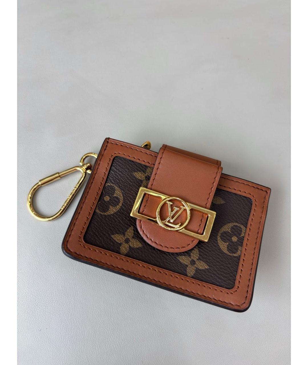 LOUIS VUITTON Коричневый кожаный кошелек, фото 2