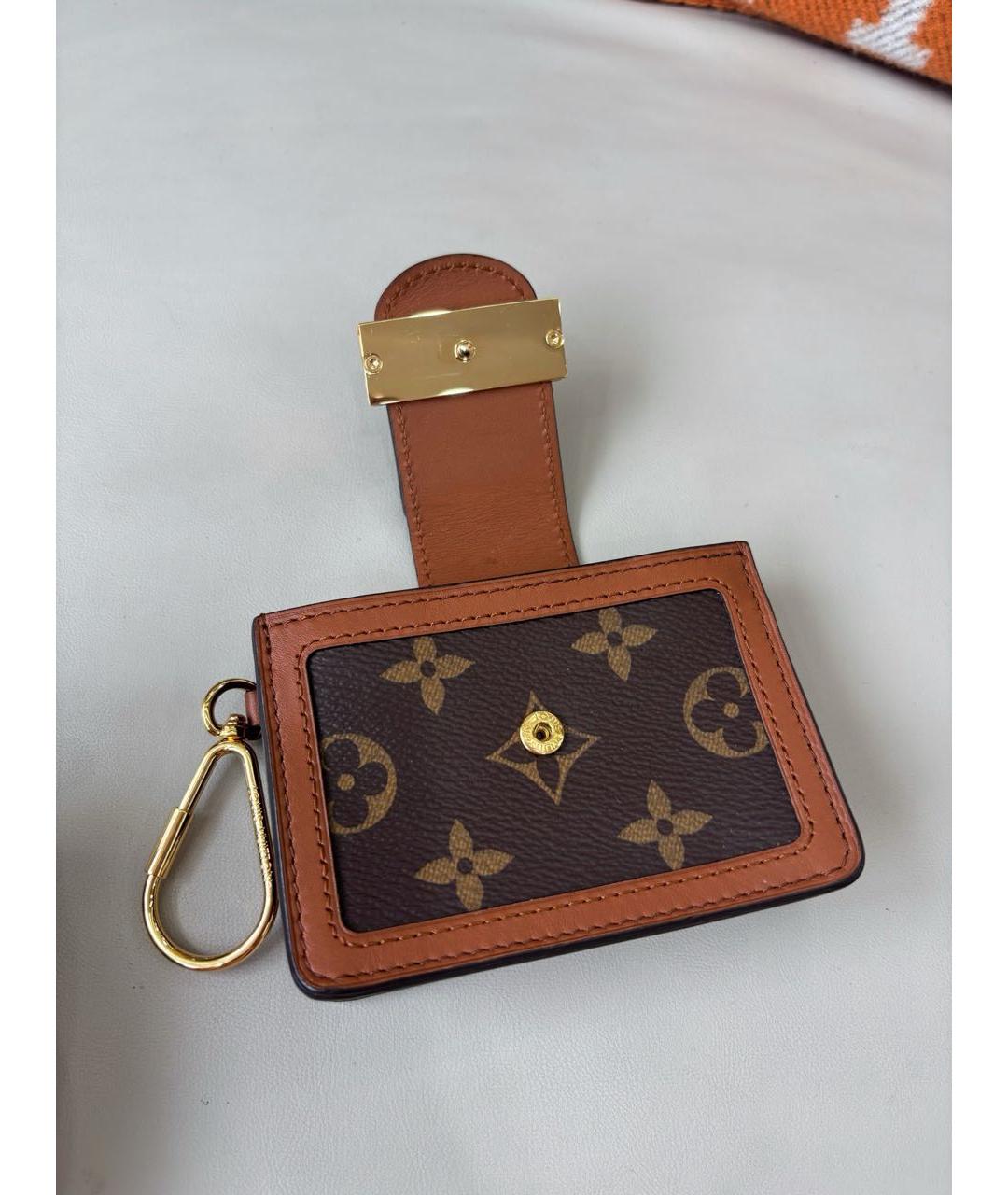 LOUIS VUITTON Коричневый кожаный кошелек, фото 6