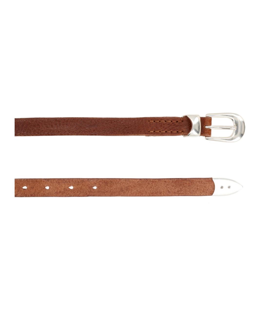 OUR LEGACY Коричневый кожаный ремень, фото 2