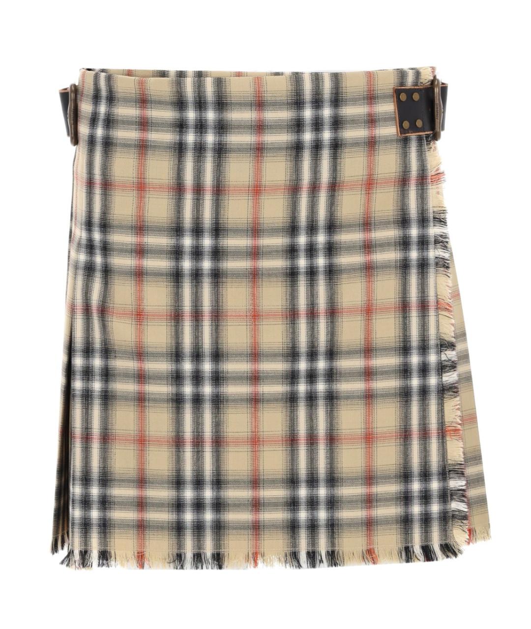 BURBERRY Мульти шерстяная юбка миди, фото 1