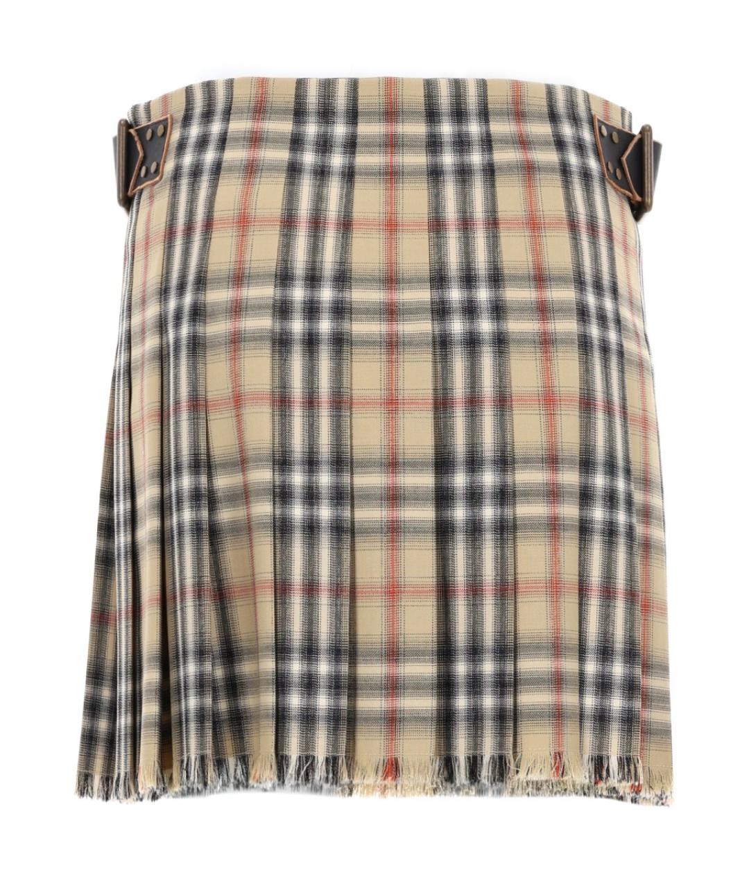 BURBERRY Мульти шерстяная юбка миди, фото 2