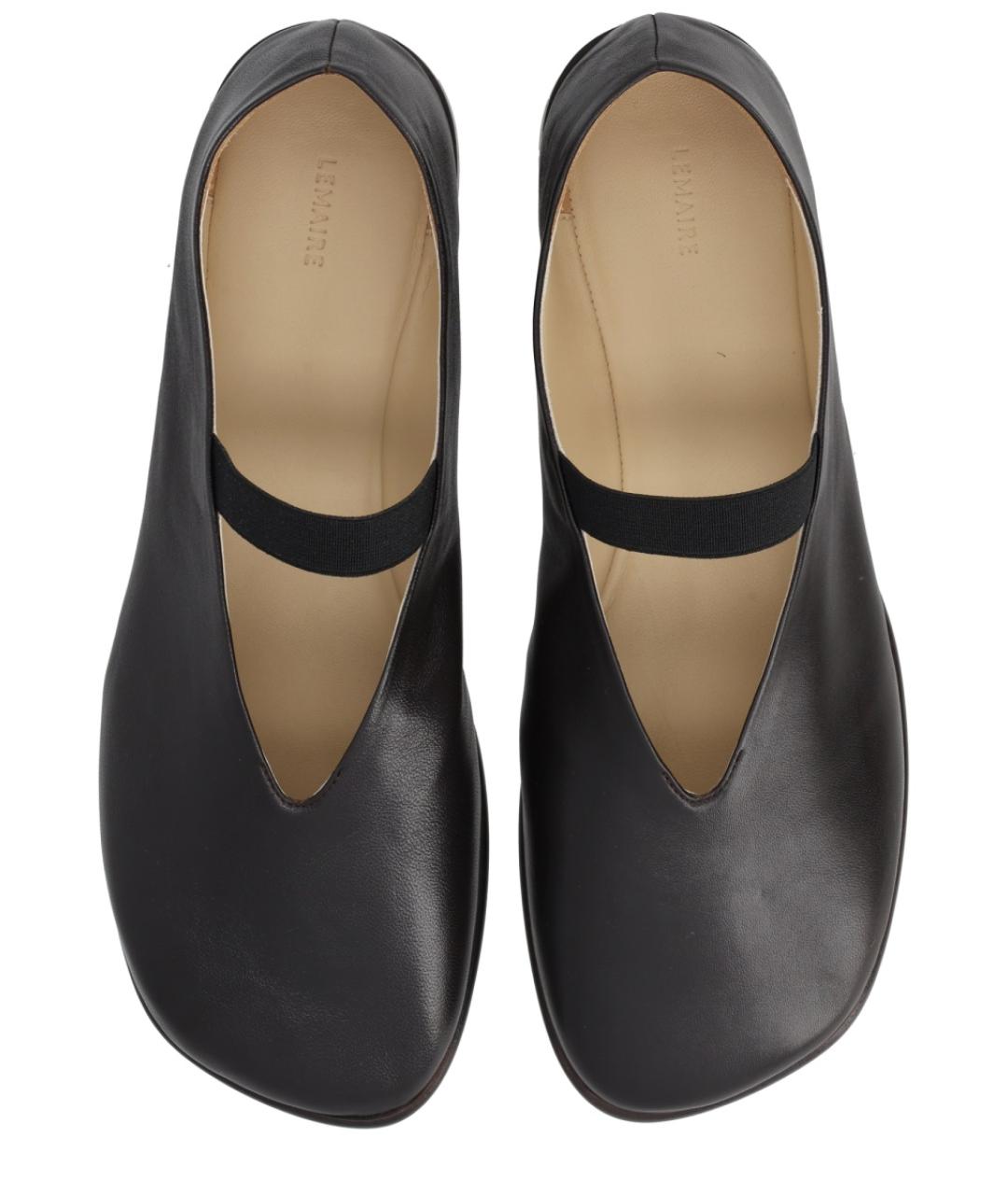 LEMAIRE Черные кожаные балетки, фото 5