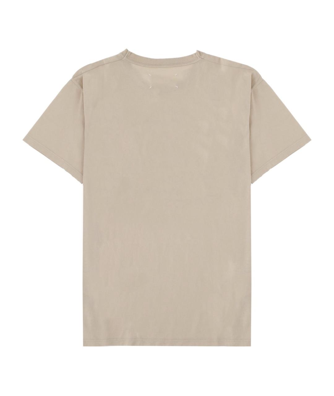 MAISON MARGIELA Бежевая хлопковая футболка, фото 2