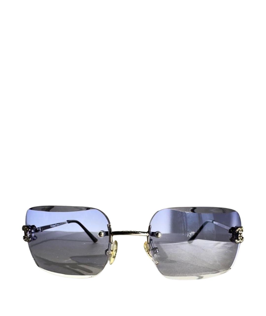 CHANEL Серебряные металлические солнцезащитные очки, фото 1