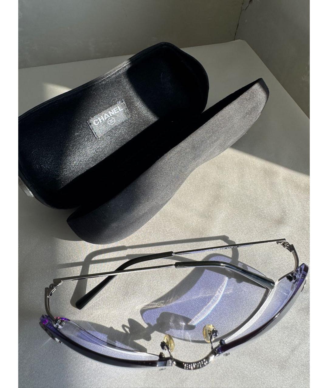 CHANEL Серебряные металлические солнцезащитные очки, фото 5