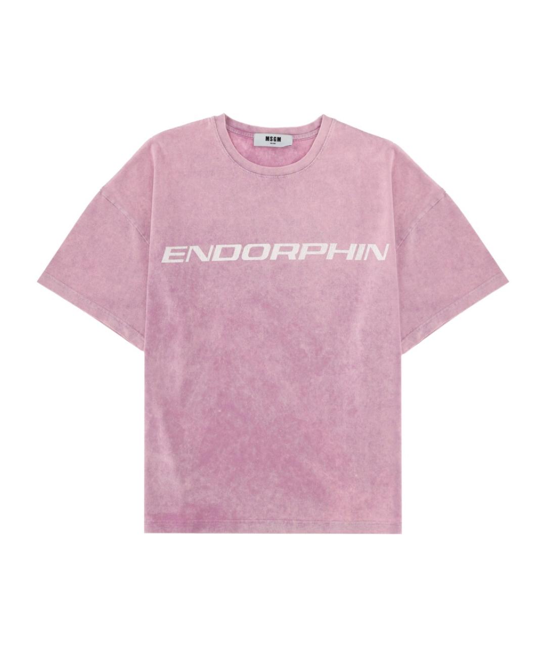 MSGM Розовая хлопковая футболка, фото 1