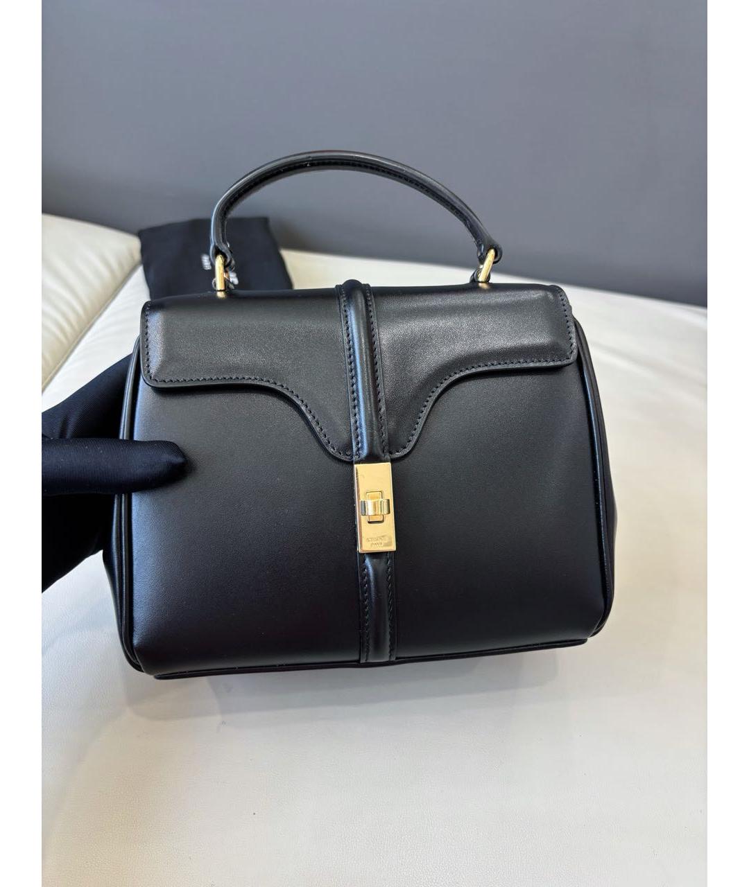 CELINE Черная кожаная сумка через плечо, фото 2