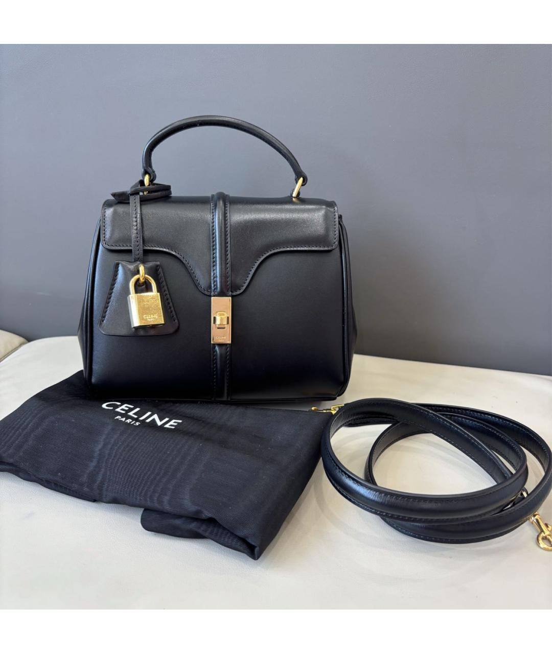 CELINE Черная кожаная сумка через плечо, фото 8