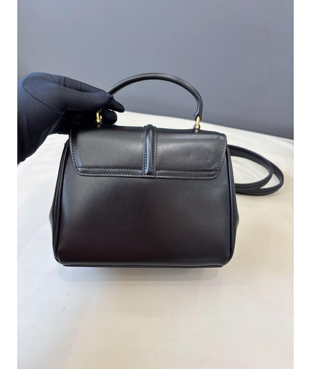 CELINE Черная кожаная сумка через плечо, фото 4