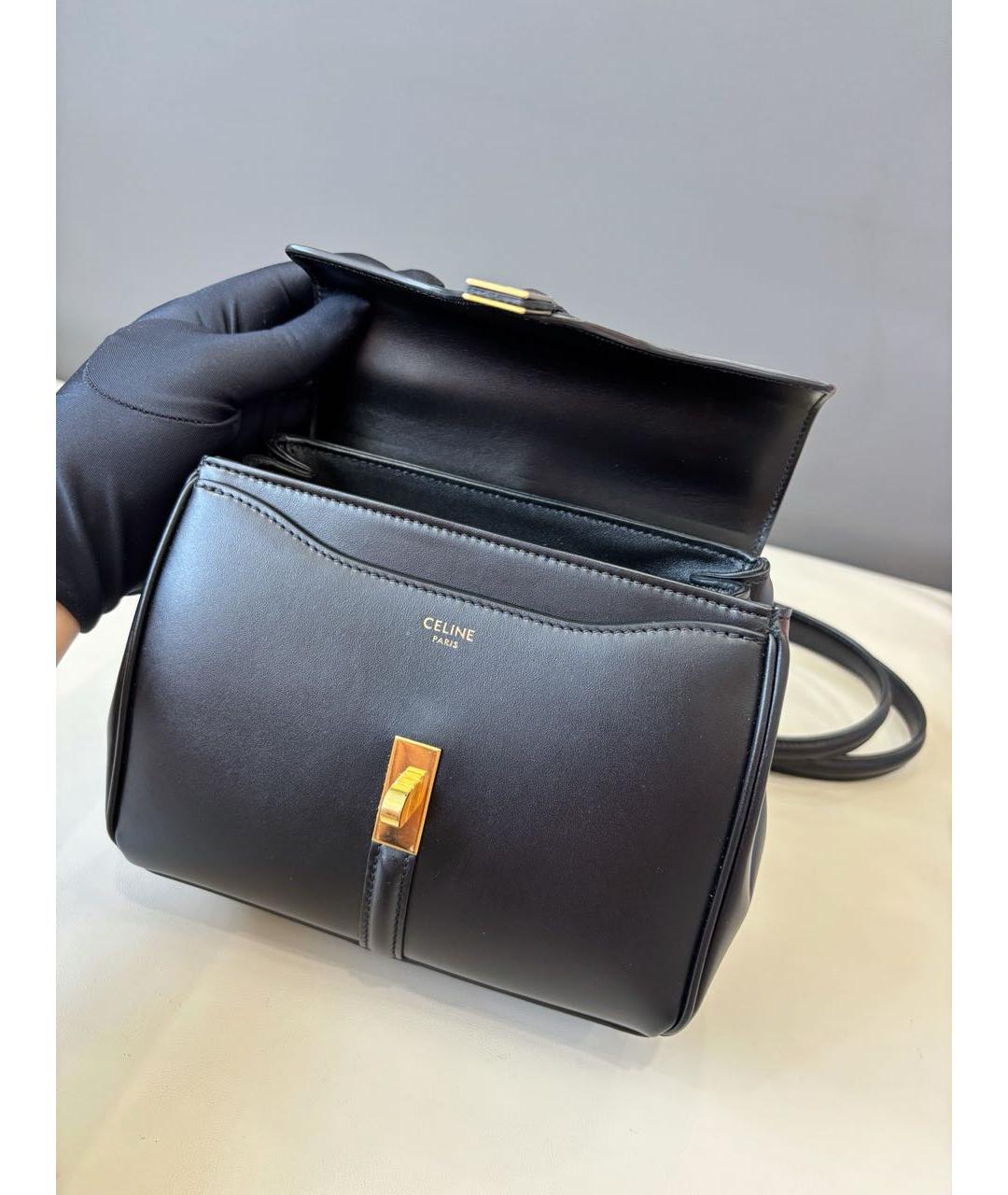 CELINE Черная кожаная сумка через плечо, фото 6