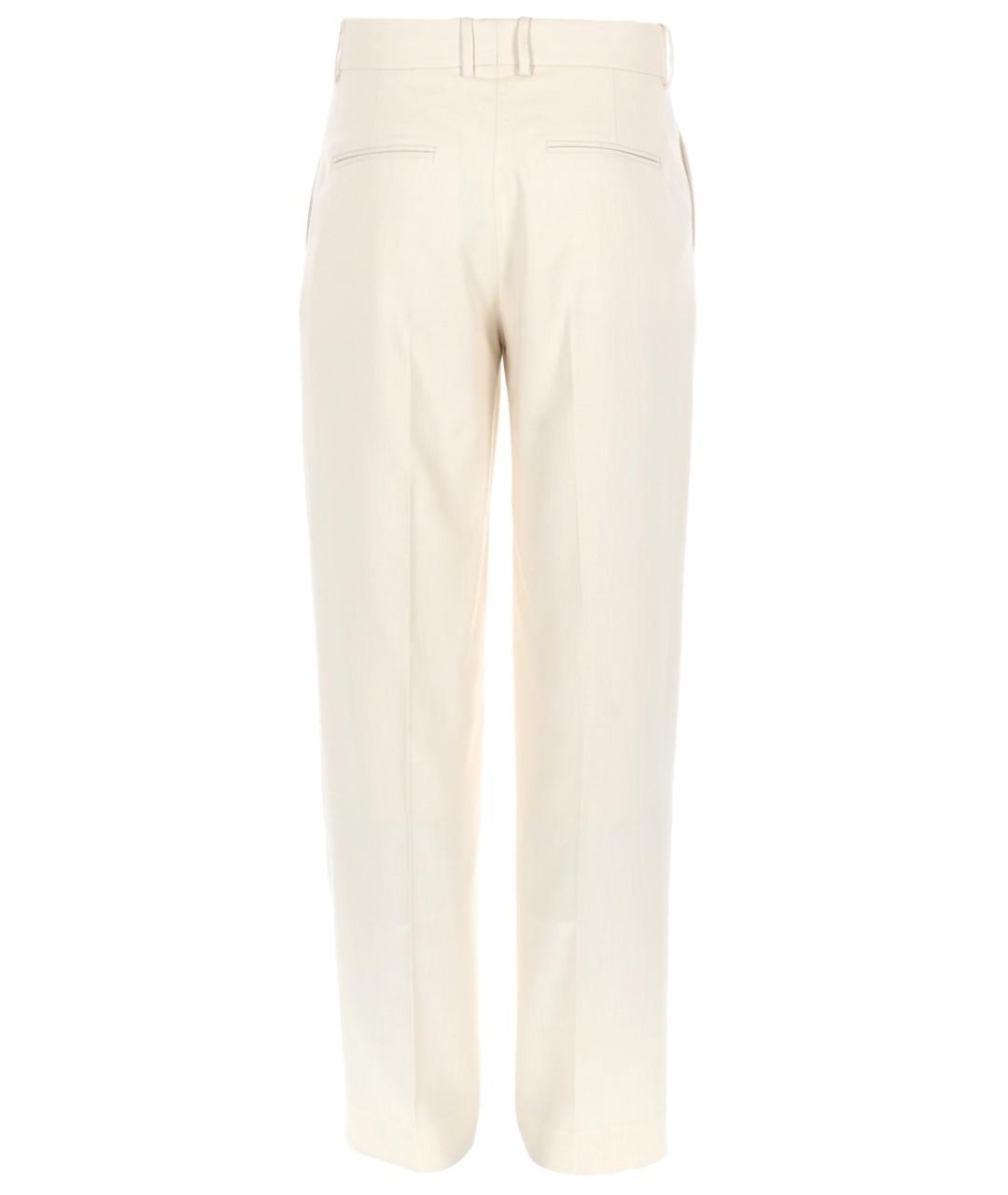 Drole de Monsieur Белые вискозные повседневные брюки, фото 3