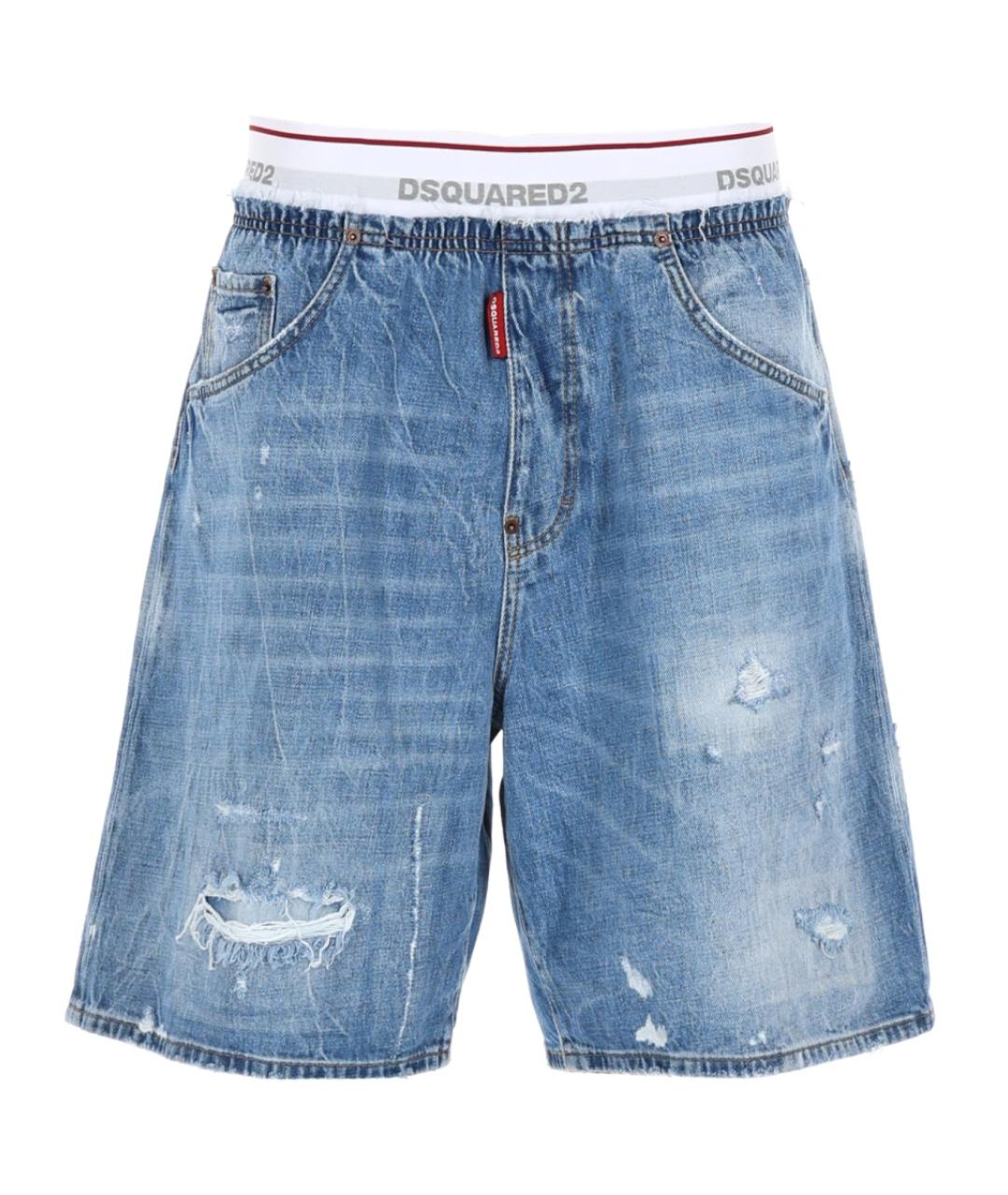 DSQUARED2 Синие хлопковые шорты, фото 5