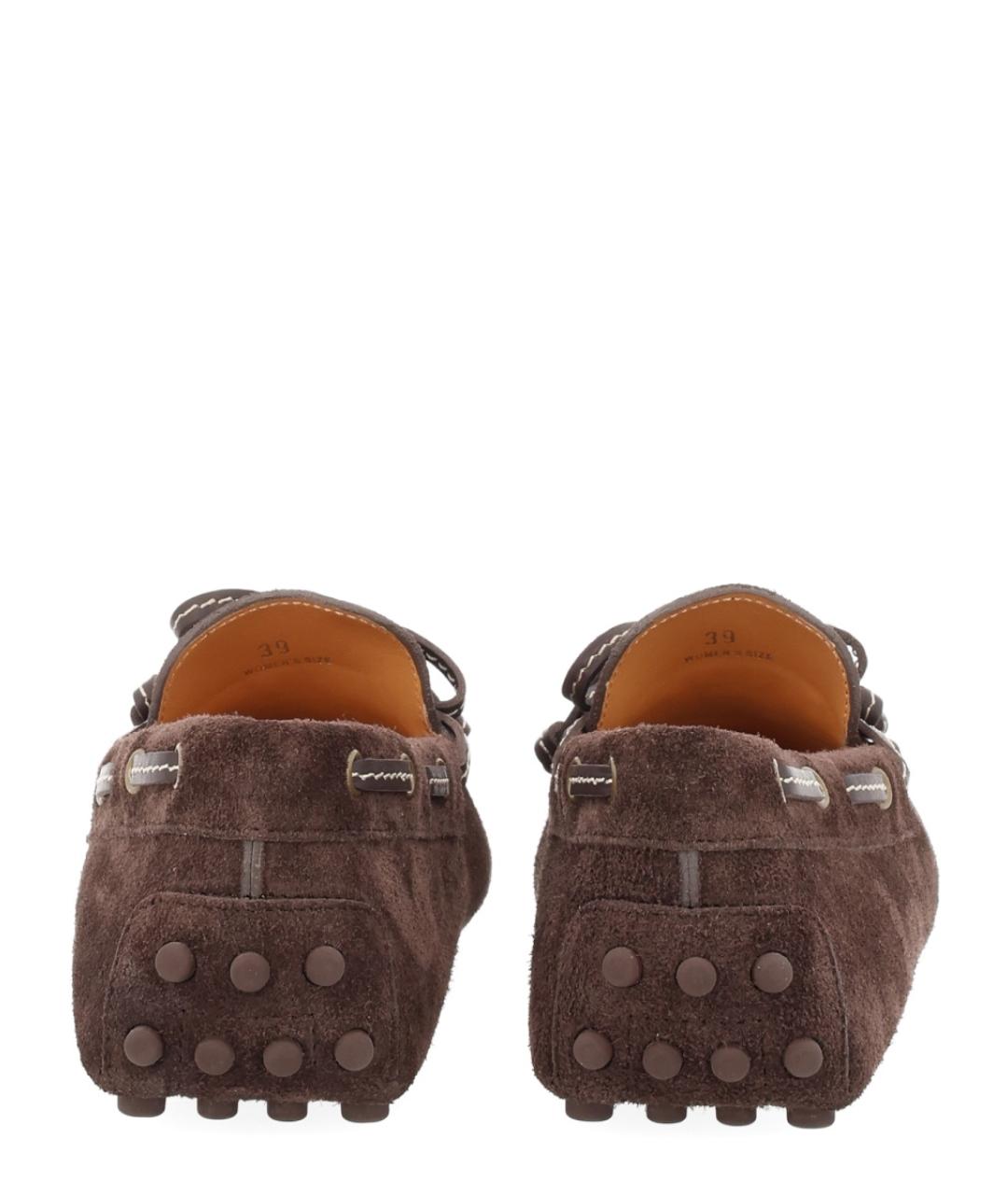 TOD'S Коричневые кожаные лоферы, фото 4