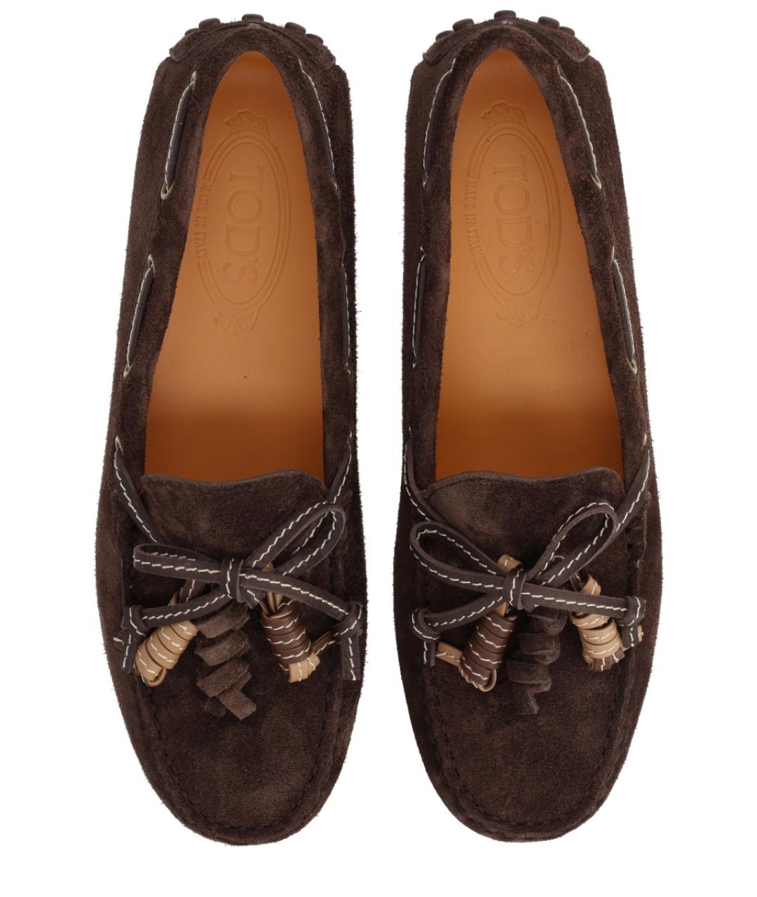 TOD'S Коричневые кожаные лоферы, фото 5