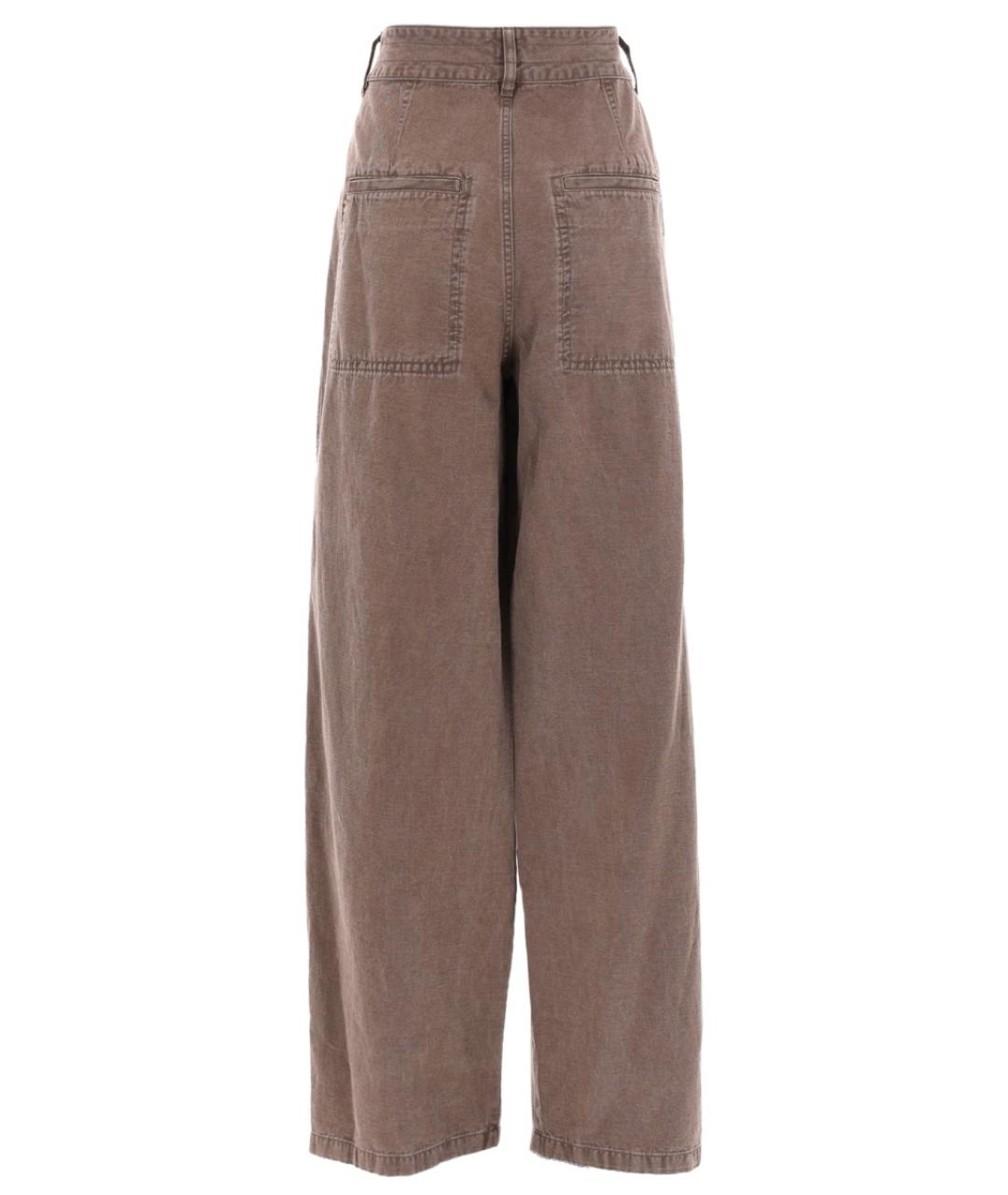 ISABEL MARANT ETOILE Коричневые хлопковые прямые брюки, фото 2