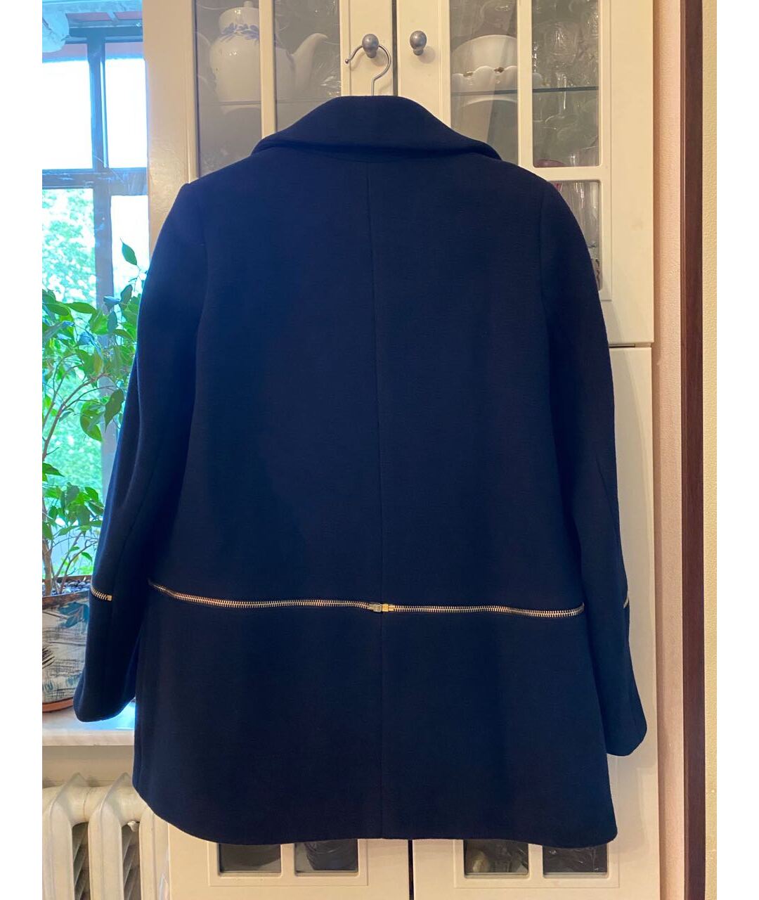 SANDRO Темно-синее шерстяное пальто, фото 2