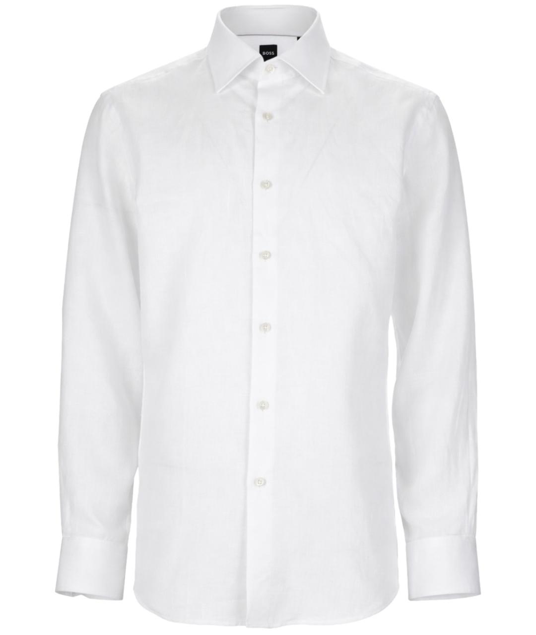 HUGO BOSS Белая льняная кэжуал рубашка, фото 1