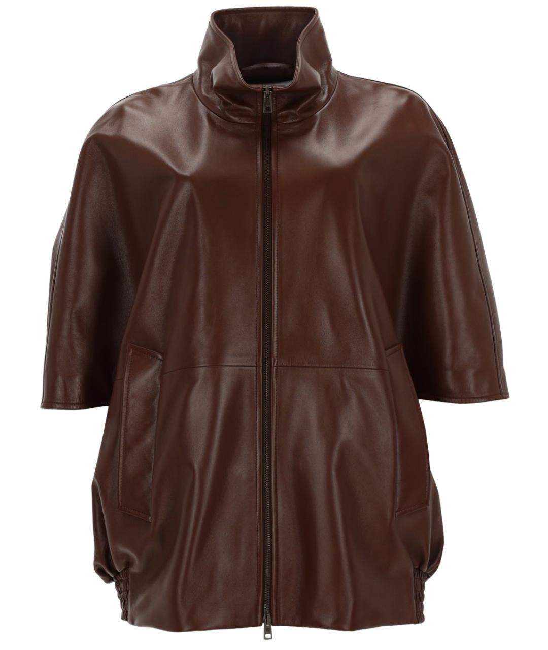 BALENCIAGA Коричневая кожаная куртка, фото 1