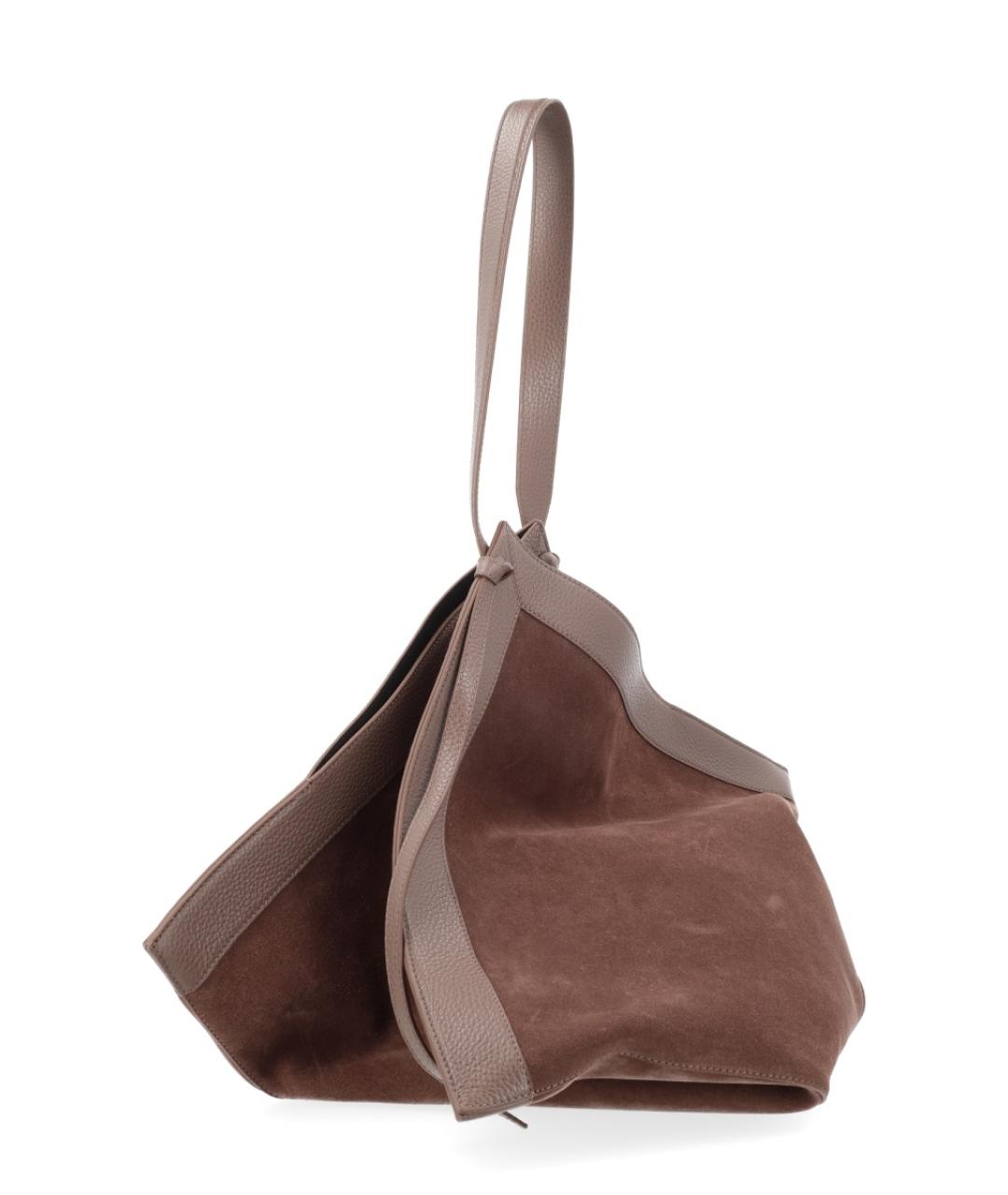 YUZEFI Коричневая кожаная сумка через плечо, фото 2