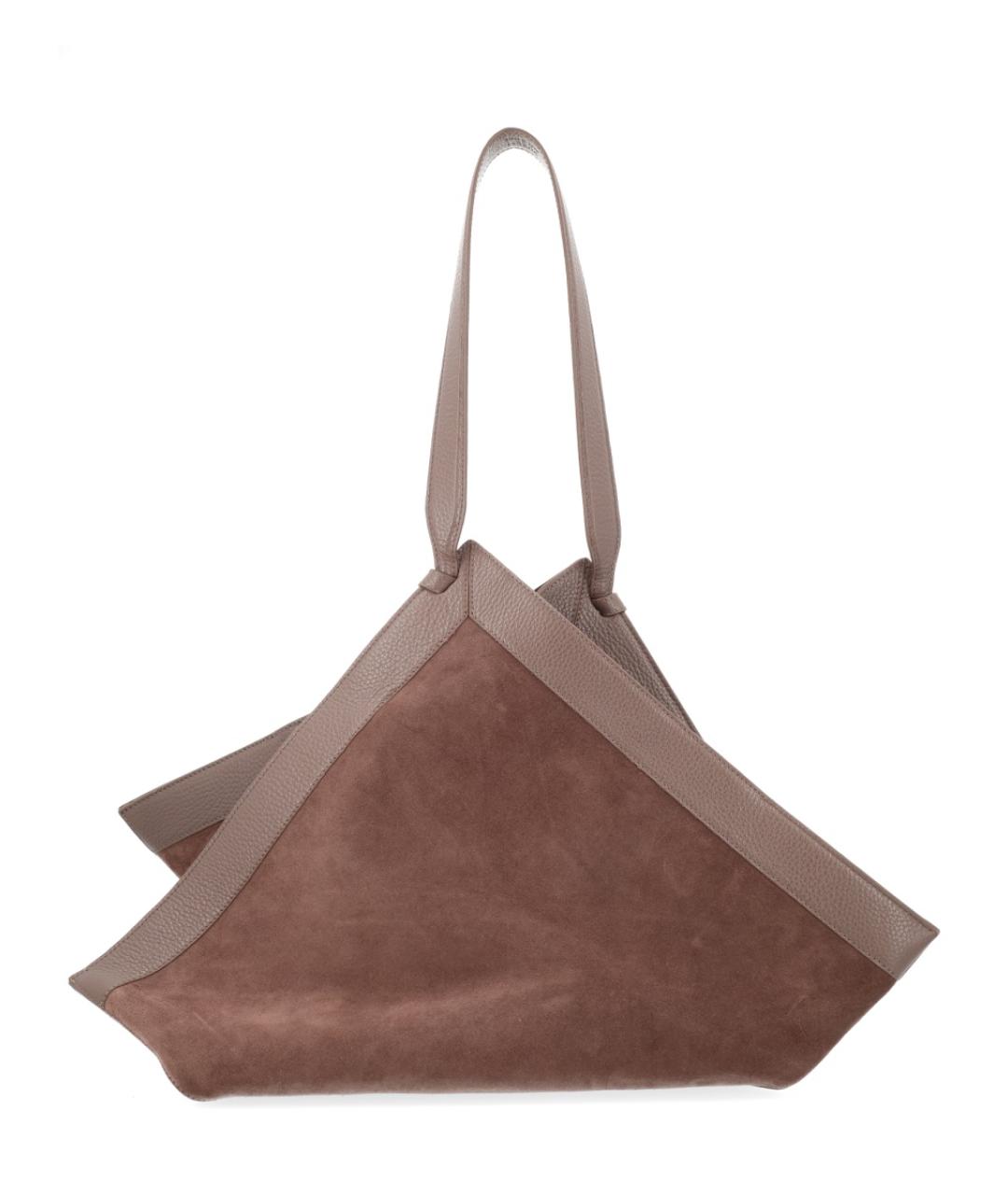 YUZEFI Коричневая кожаная сумка через плечо, фото 3