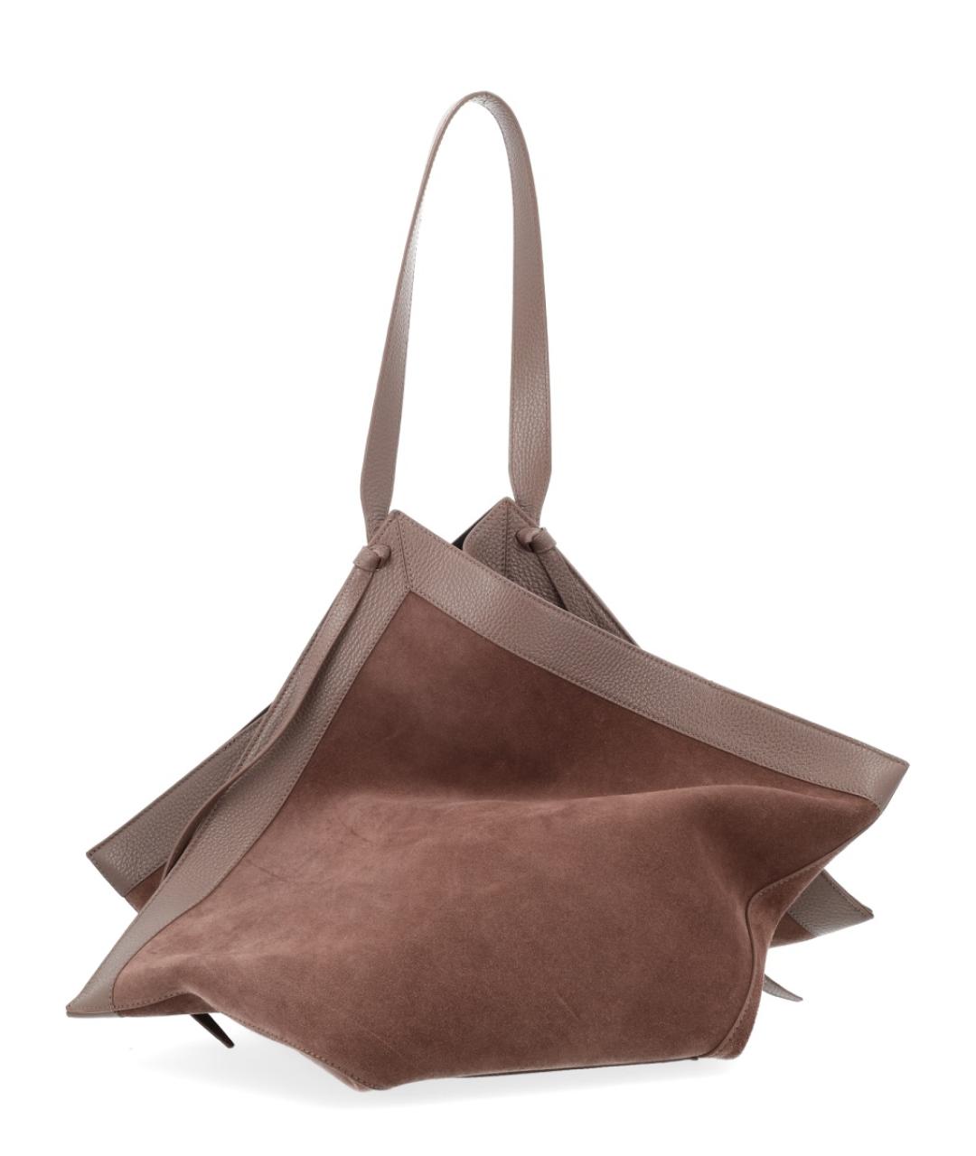 YUZEFI Коричневая кожаная сумка через плечо, фото 1