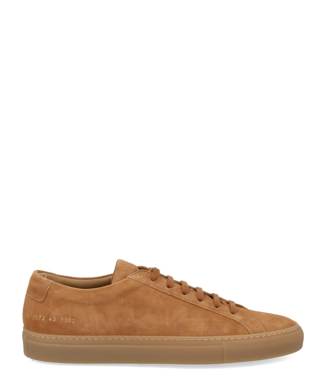 COMMON PROJECTS Коричневые кожаные низкие кроссовки / кеды, фото 1