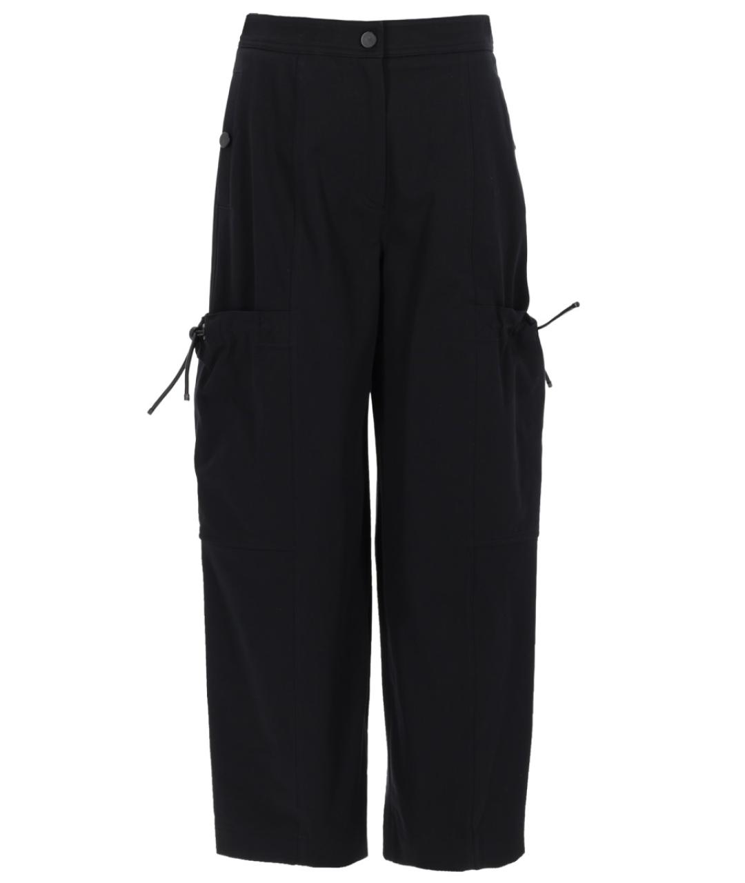 MAX MARA Черные хлопковые прямые брюки, фото 1