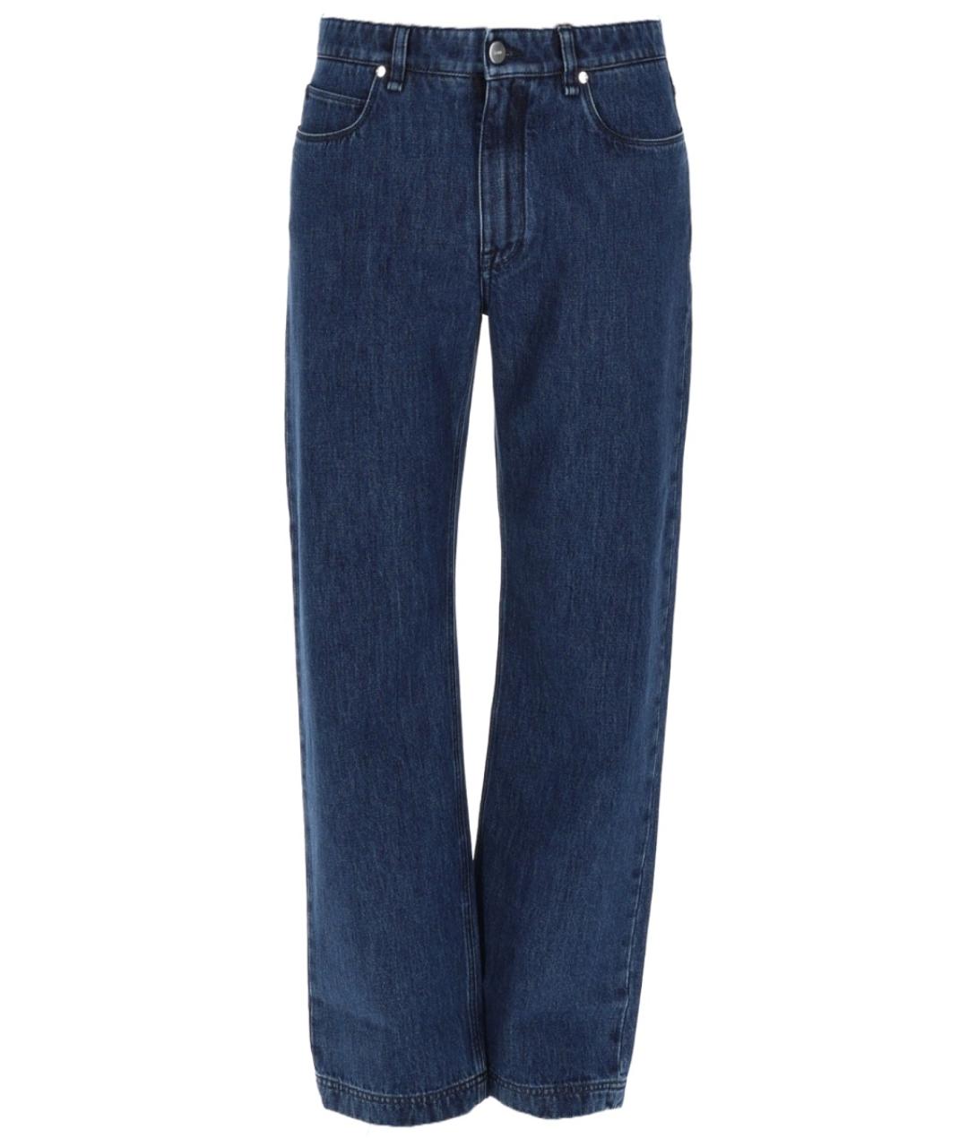 FENDI Синие хлопковые прямые джинсы, фото 1