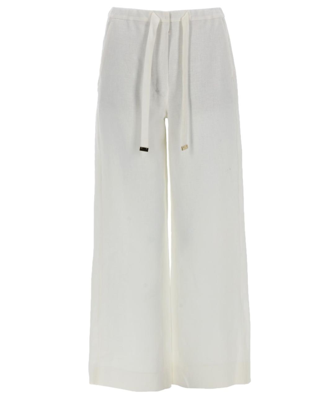 'S MAX MARA Белые льняные прямые брюки, фото 1