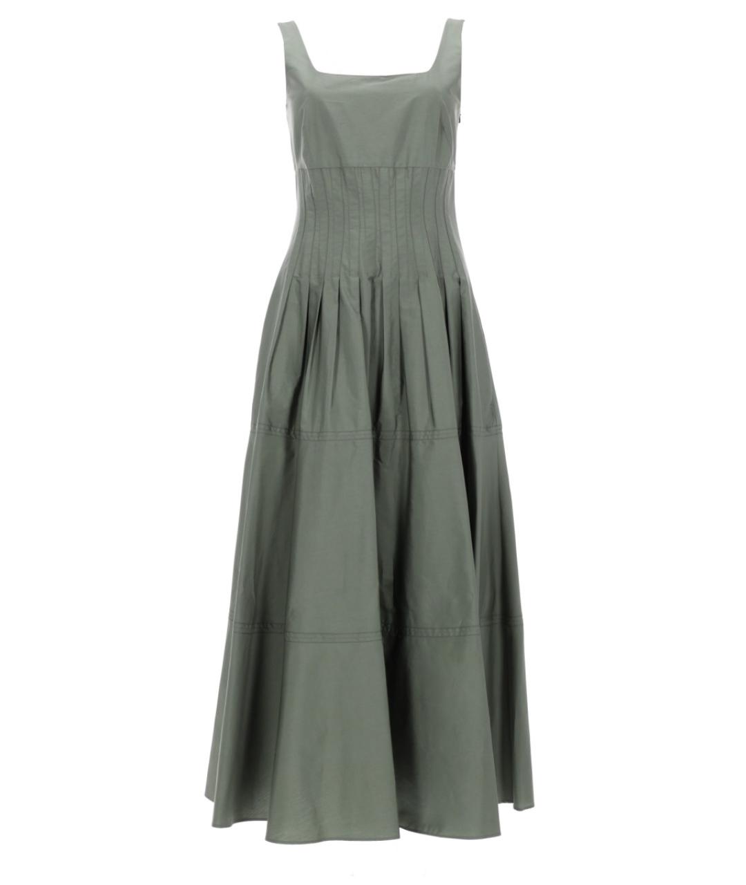 MAX MARA Зеленые хлопковое повседневное платье, фото 1