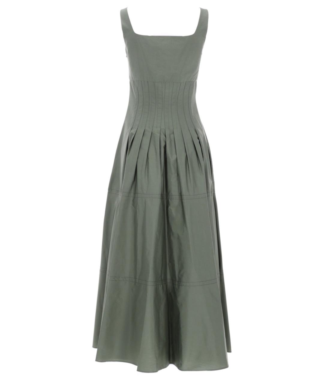 MAX MARA Зеленые хлопковое повседневное платье, фото 2