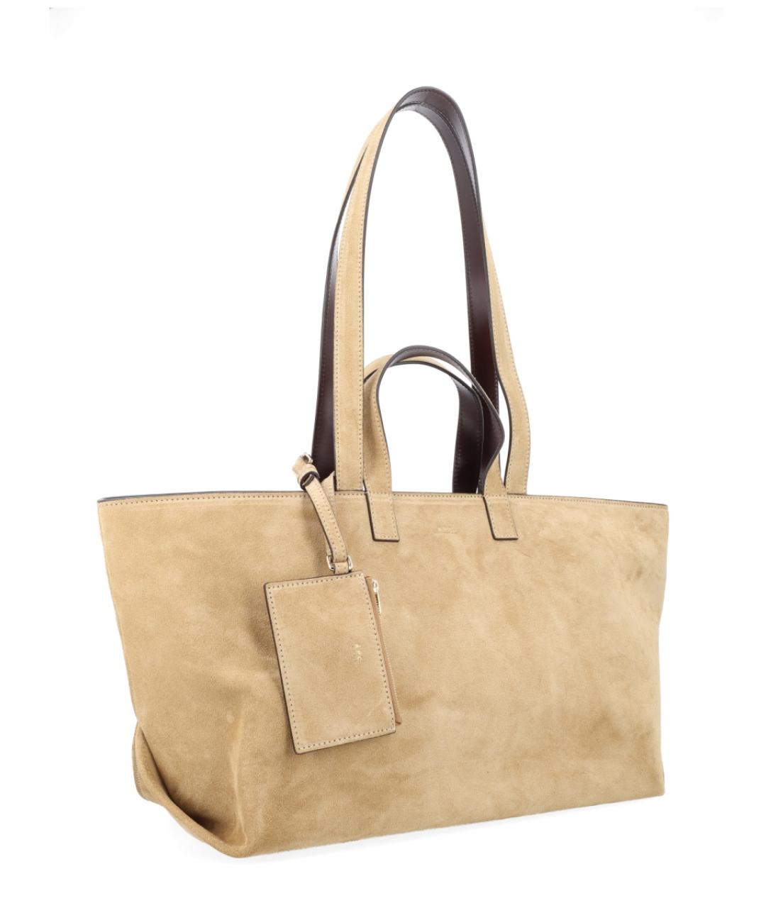 A.P.C. Бежевая замшевая сумка тоут, фото 3