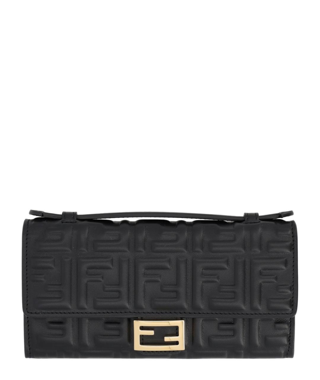 FENDI Черная кожаная сумка через плечо, фото 1