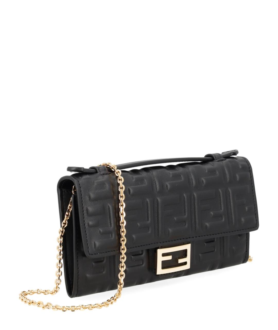 FENDI Черная кожаная сумка через плечо, фото 2