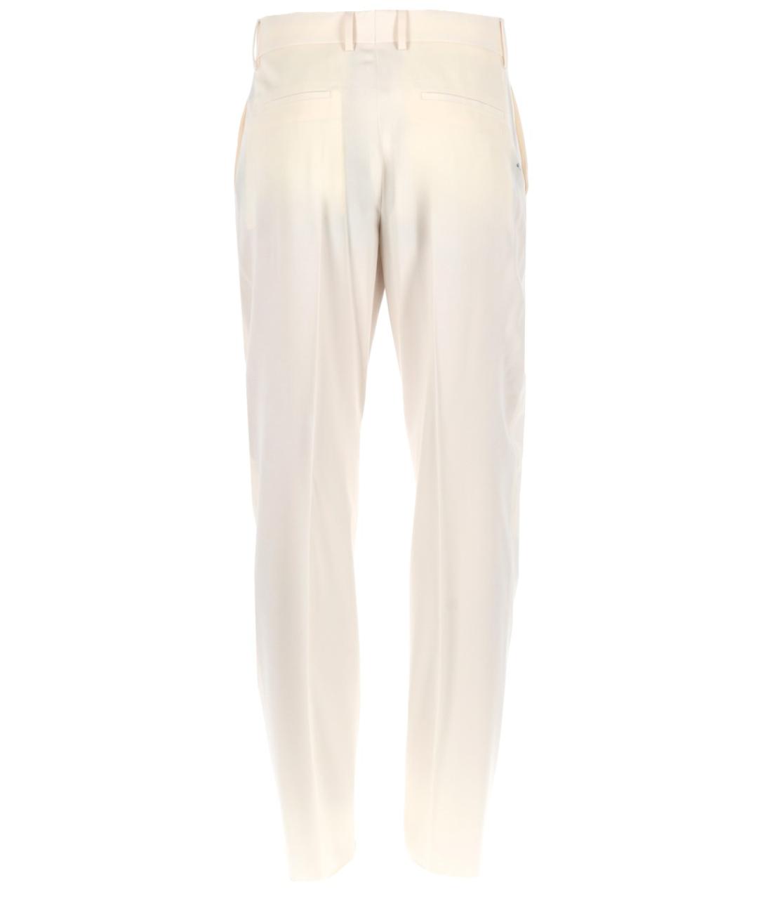 FENDI Бежевые шерстяные повседневные брюки, фото 2