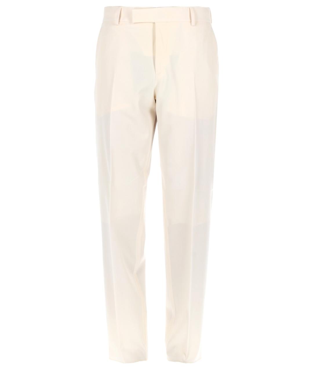 FENDI Бежевые шерстяные повседневные брюки, фото 1