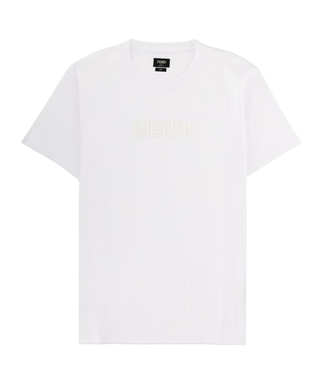 FENDI Белая хлопковая футболка, фото 1
