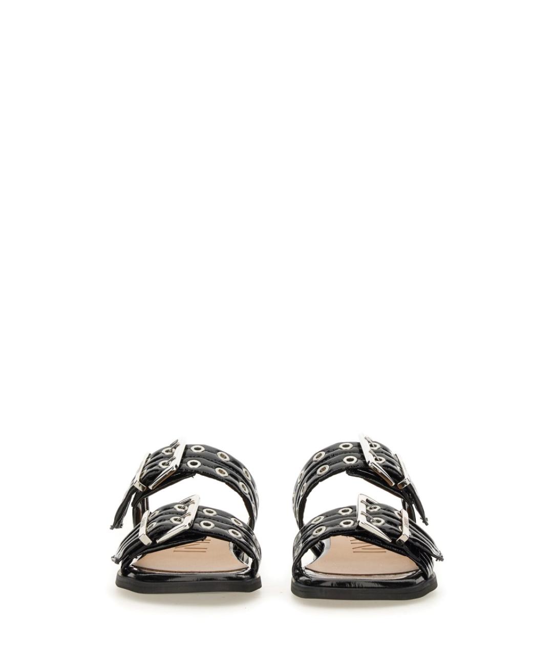 GANNI Черные сандалии из искусственной кожи, фото 6