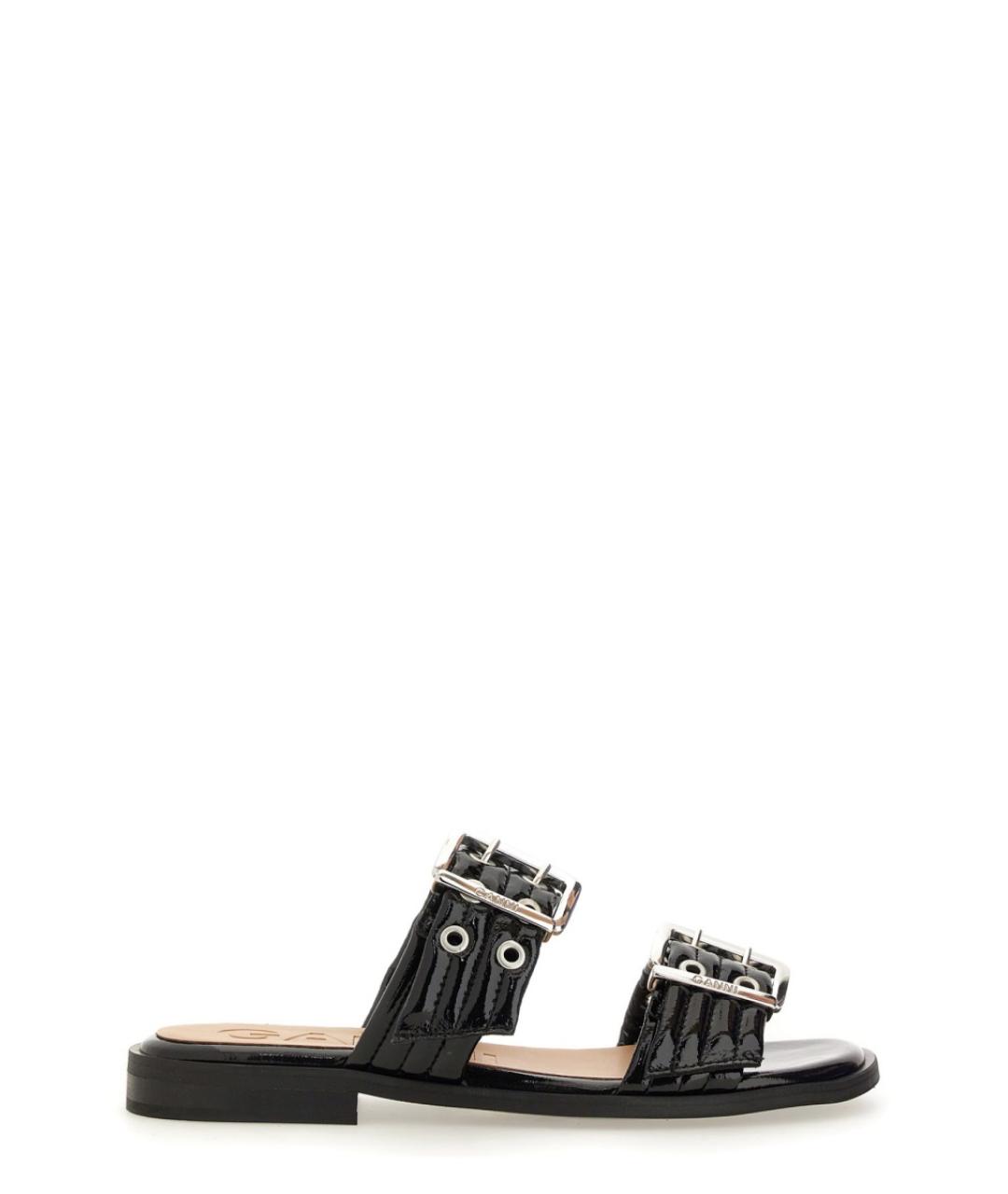 GANNI Черные сандалии из искусственной кожи, фото 1