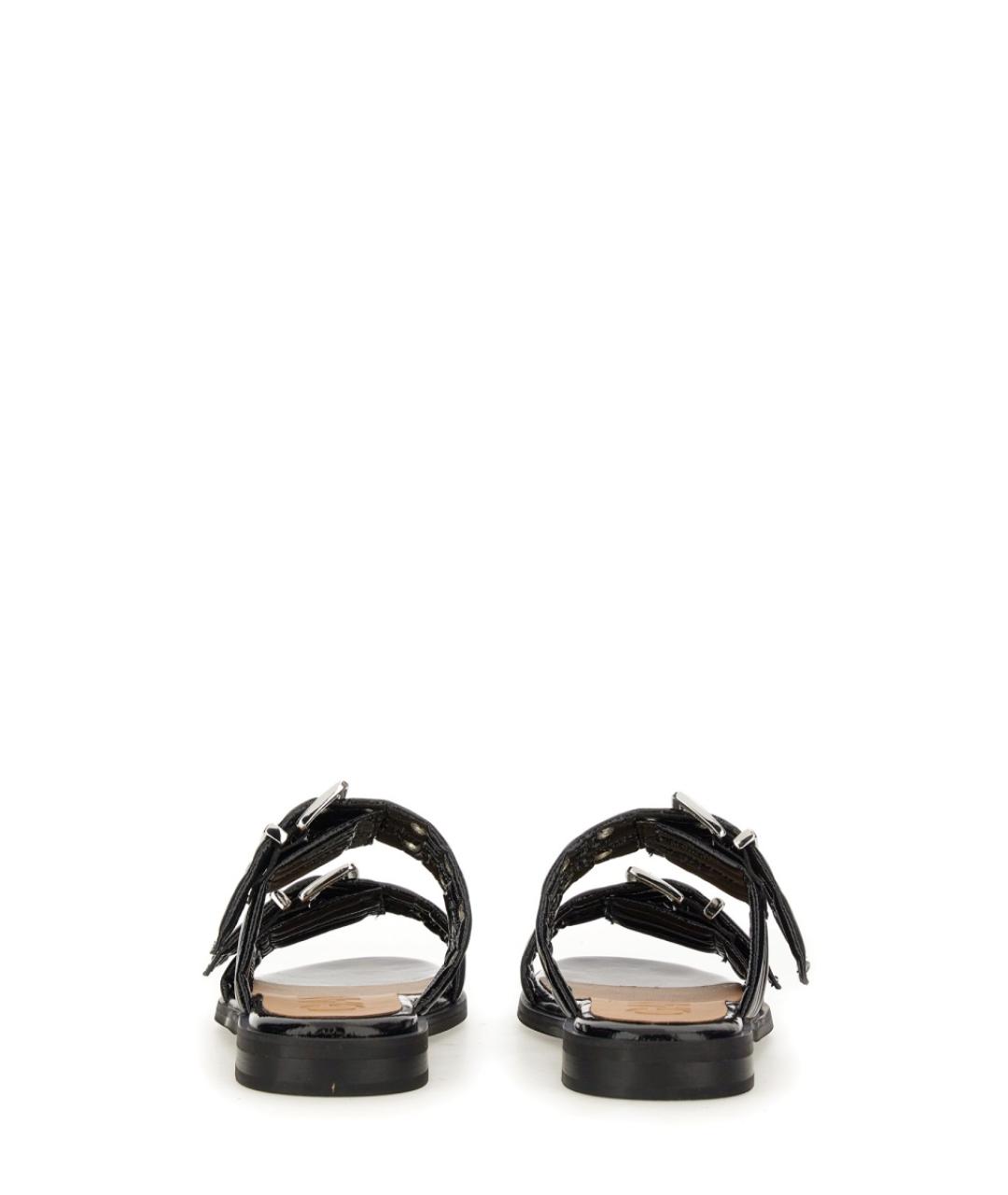 GANNI Черные сандалии из искусственной кожи, фото 5