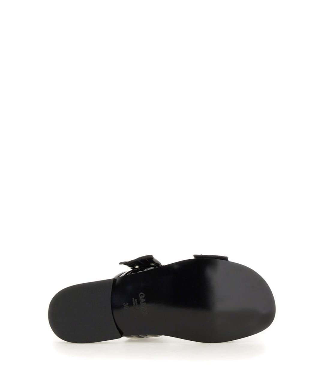 GANNI Черные сандалии из искусственной кожи, фото 3