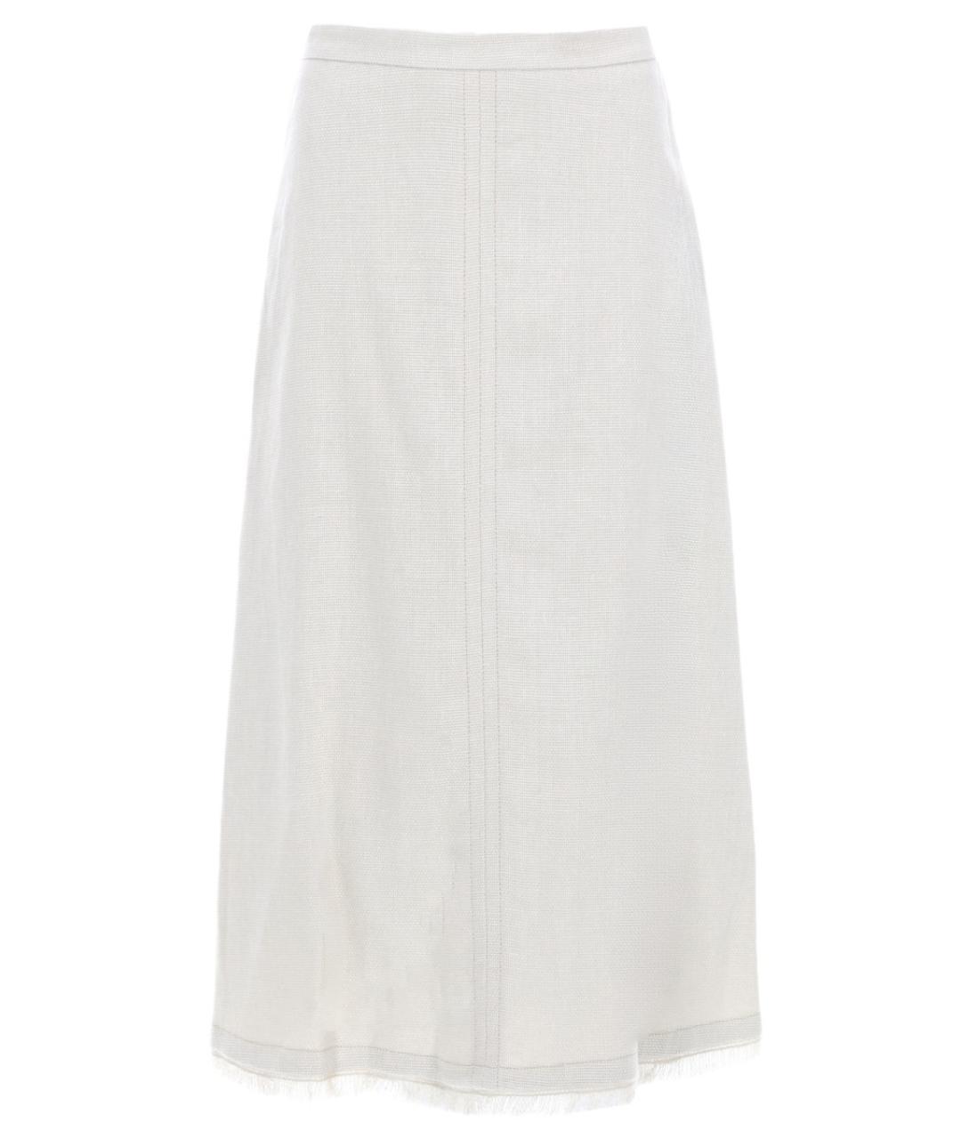 'S MAX MARA Белая льняная юбка миди, фото 1