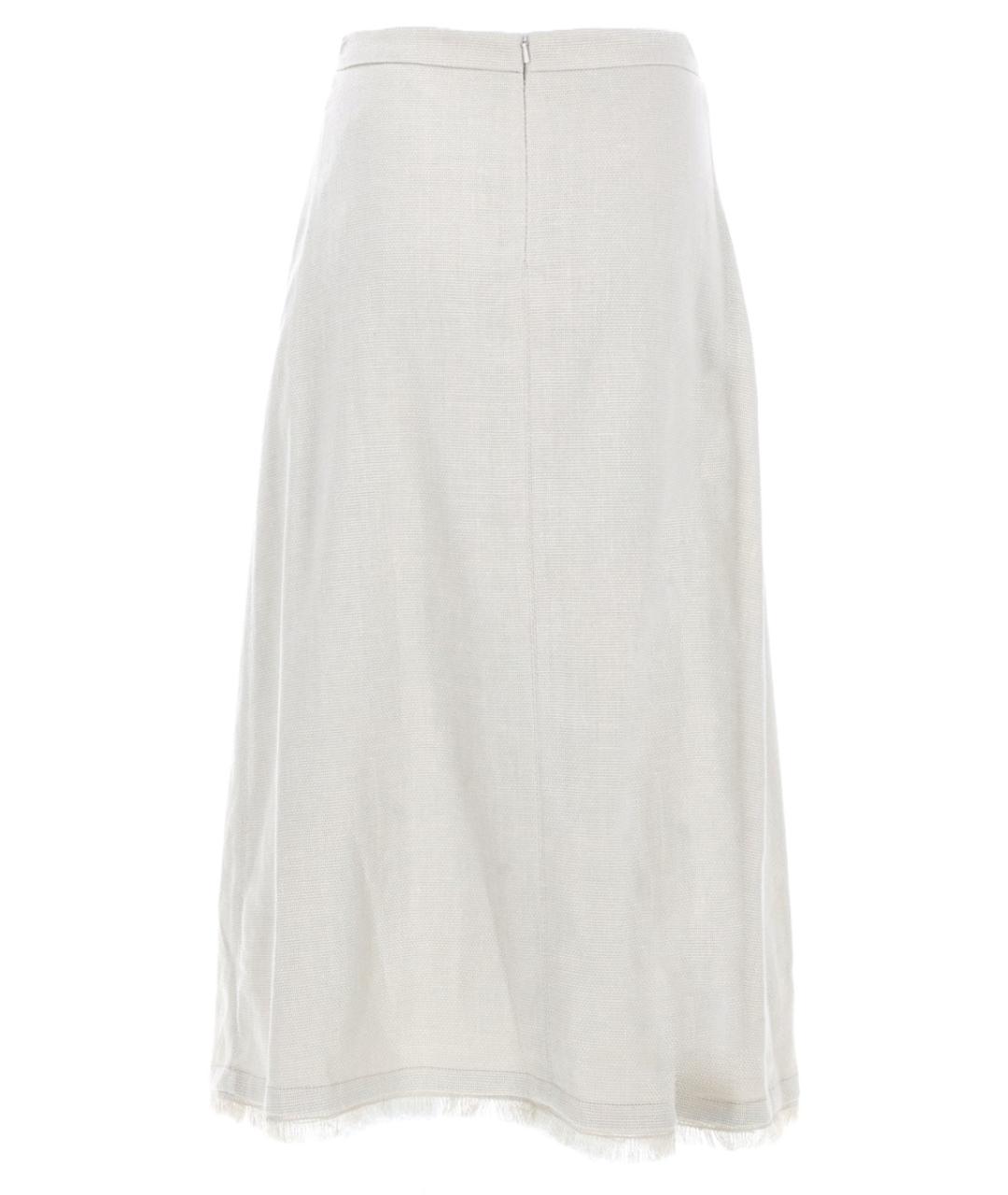'S MAX MARA Белая льняная юбка миди, фото 2