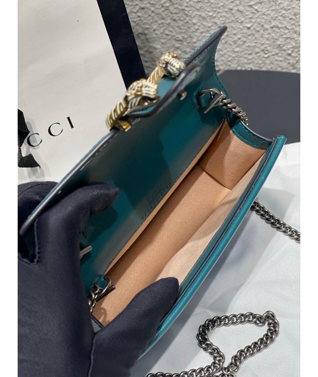 GUCCI Синяя кожаная сумка через плечо, фото 7