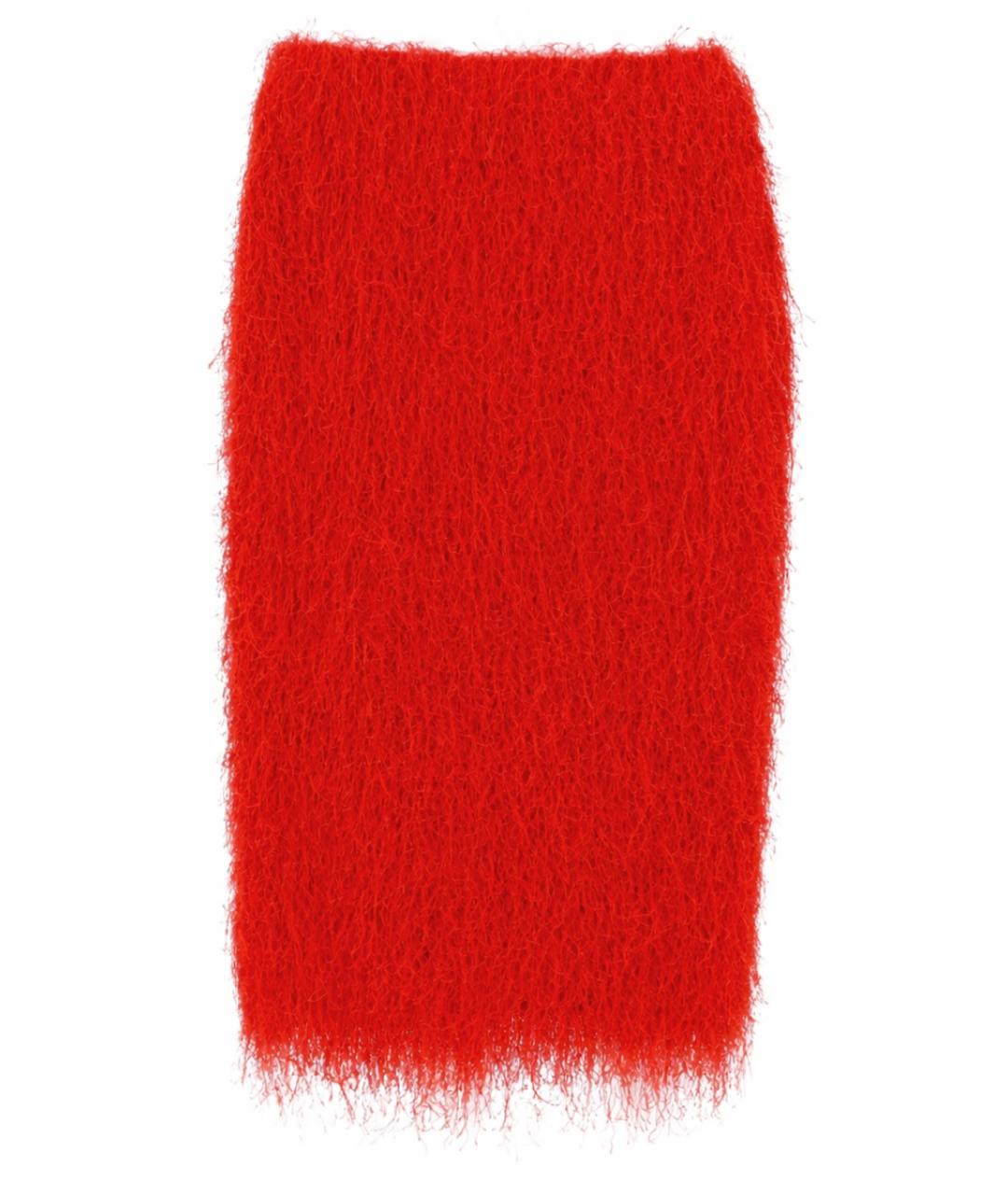DRIES VAN NOTEN Красная полиэстеровая юбка миди, фото 1