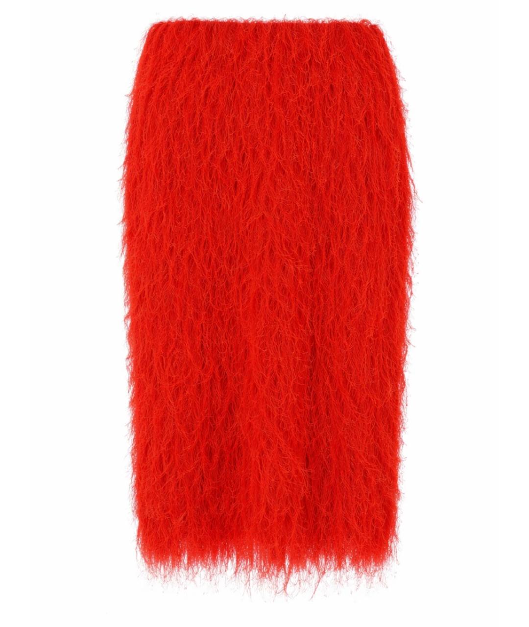 DRIES VAN NOTEN Красная полиэстеровая юбка миди, фото 2